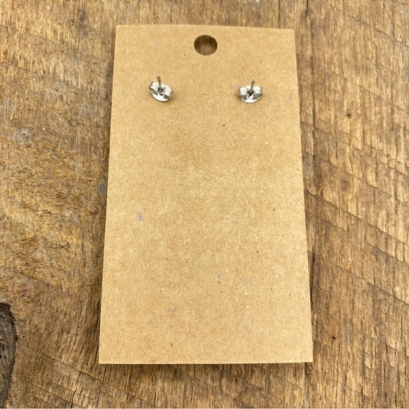 Mossy Green Hanging Teardrop Jasper Studded Back Earrings - Picture 2 of 5